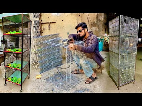 Iron House Of Pigeon 4 Partition Making || How To Make Cage For Birds Iron wires || Iron Bird Cage