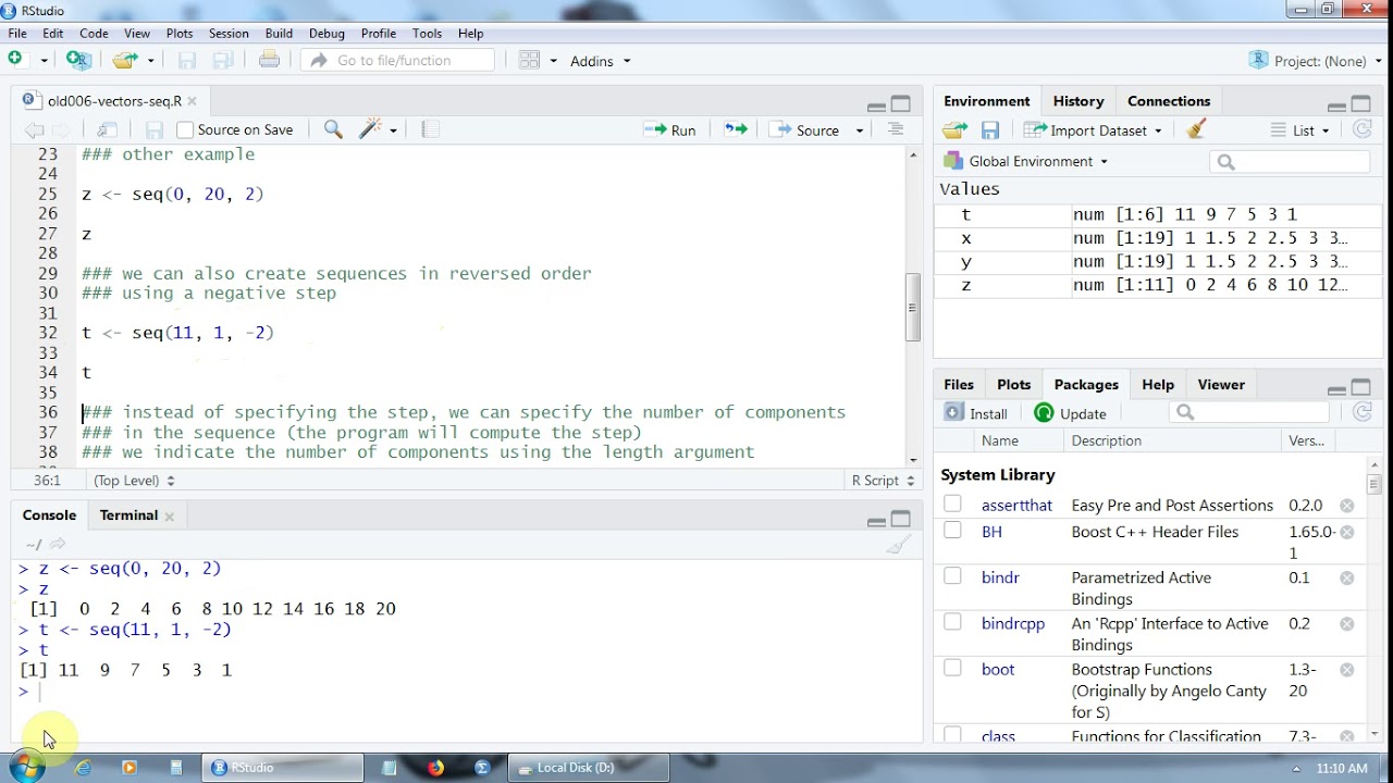 R Programming Know How - Creating Vectors with the seq() Function