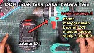 Cara menghubungkan baterai LXT ke bor DCA 20V