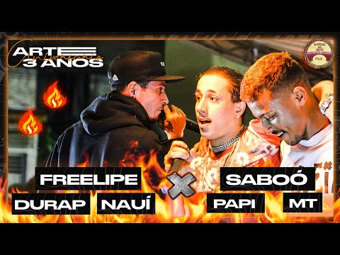 (🔥THIAGO VENTURA?🔥) DURAP, FREELIPE E NAUÍ X SABOÓ, PAPI E MT | ARTE 3 ANOS | BATALHA DA ARTE |VDM