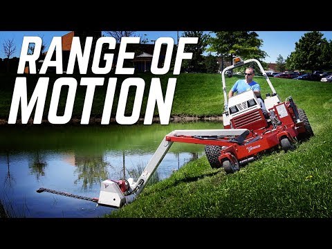 Ventrac | Ventrac Boom Mower Range of Motion on Slope