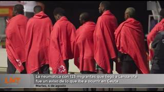 La neum&aacute;tica con 123 migrantes que lleg&oacute; a Lanzarote fue un aviso de lo que ocurrir&iacute;a en Ceuta