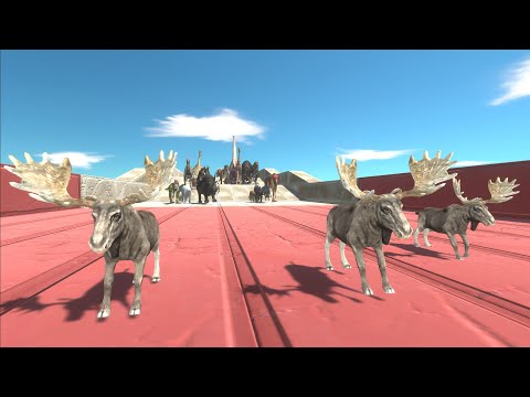 Race to eat a Moose Herd - Animal Revolt Battle Simulator