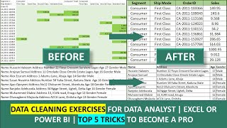 Data Cleaning Exercises for Data Analyst | Excel tutorial | Practical Examples Challenge |Automation