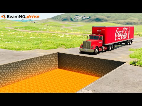 Cars vs Minecraft Lava Pit - BeamNG Drive (evo crash)