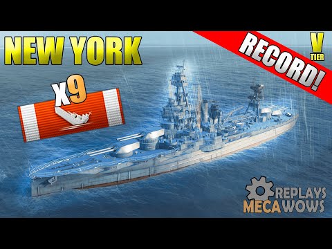 AWESOME MONSTER New York 9 KILLS Strait Map | World of Warships