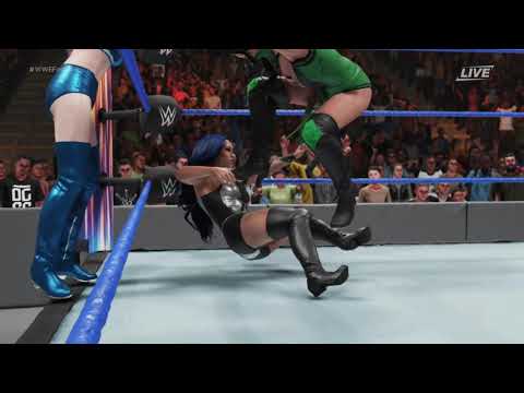 WWE 2k19 Sasha Banks VS Jade and Kitana Handicap match