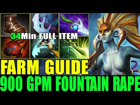 WTF [Naga Siren] Fast Farm 900GPM 30Min Full Item Fountain Rape 16-0 (FullGame Dota2 7.24)