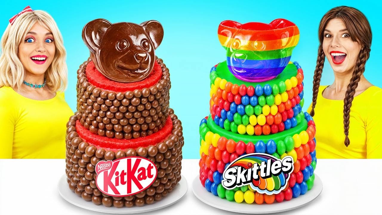 Desafio de decoração de bolos ricos vs pobres | Chocolate & Candy Cooking por RATATA POWER