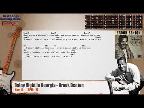 🎸 Rainy Night In Georgia - Brook Benton Guitar Backing Track with chords and lyrics