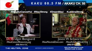 Jason Schwartz with Dr. Bridget Bongaard, Maui Cancer Resources 2023-12- 18-End Of Year