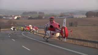 preview picture of video 'Christoph 46 start beim Unfall nahe Hirschfeld am 07.02.2014'