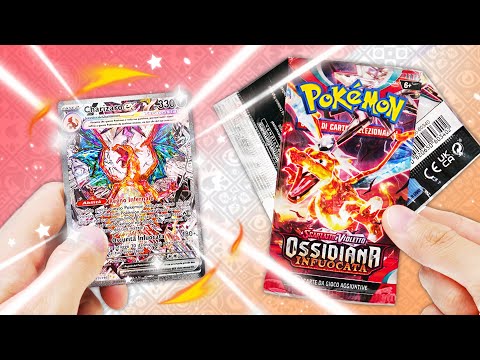 FINALMENTE CHARIZARD-ex TERACRISTAL ALTERNATIVE ART!!! - Apro 15 Bustine Pokemon Ossidiana Infuocata
