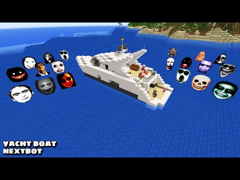 SURVIVAL YACHT BOAT WITH 100 NEXTBOTS in Minecraft - Gameplay - Coffin Meme