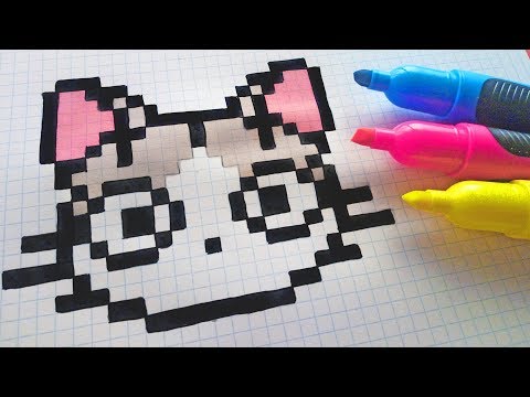 Handmade Pixel Art - How To Draw Kawaii Cat #pixelart