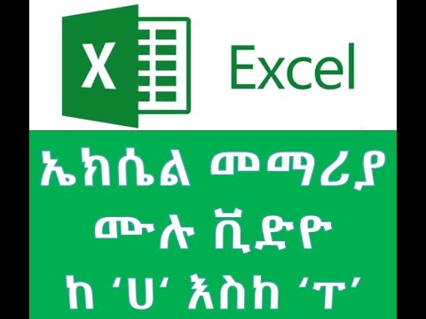 Microsoft excel from beginner to advanced (full course) - in Amharic