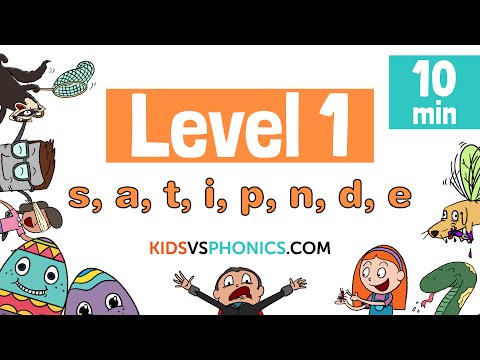 Learn Phonics - Level 1 Complete Collection | 10min | S, A, T, I, P, N, D, E |