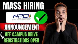 Finally NPCI Mass Hiring Drive | Off Campus Job Drives | IQVIA 2026, 2025 Batch | Freshers Jobs