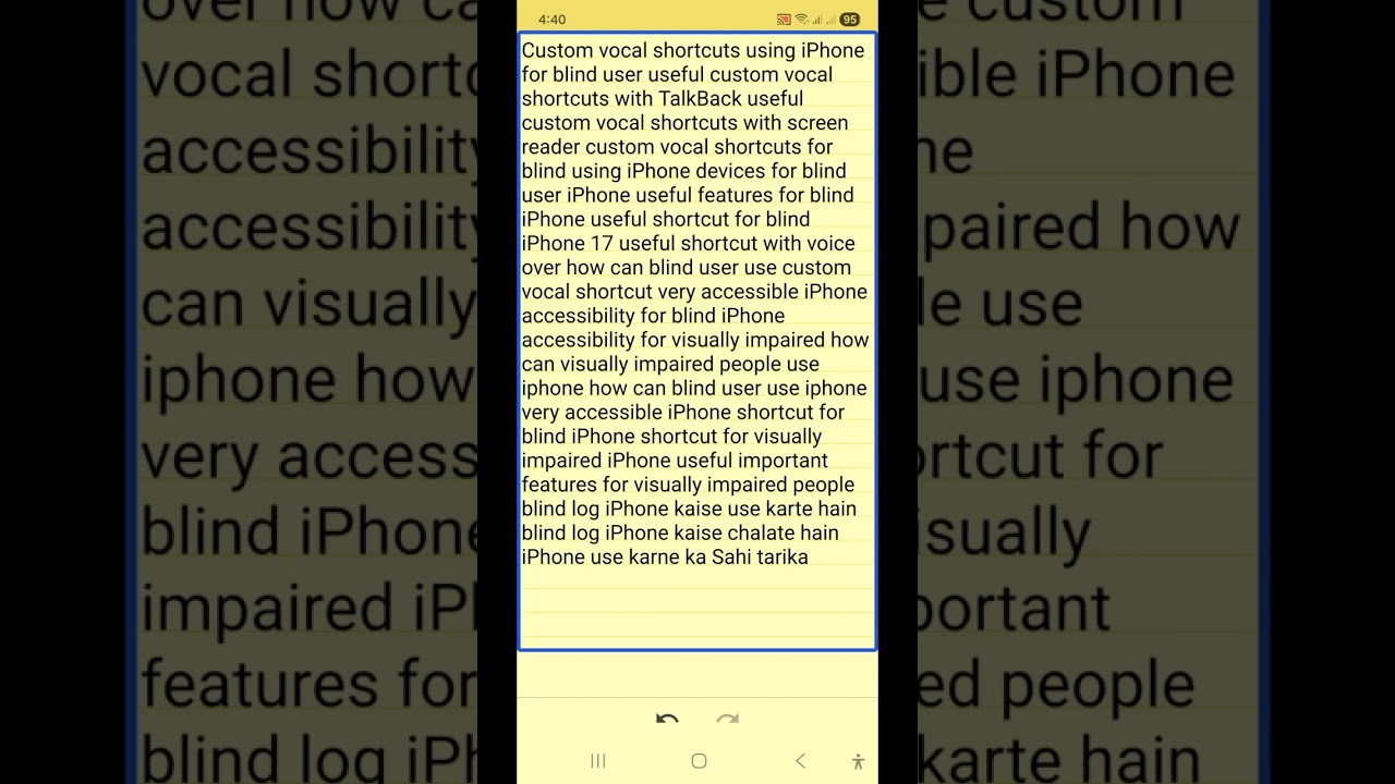 Use this superb feature of custom vocal voice shortcuts for the blind customise voice shortcut