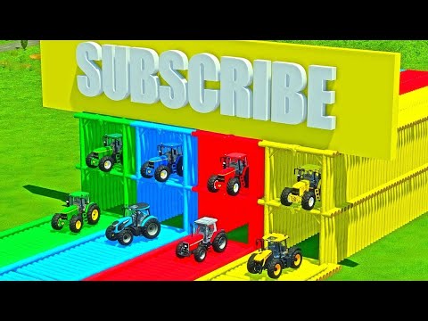 NEW HOLLAND vs JOHN DEERE vs LANDINI vs FENDT vs CASE TRACTORS w GARAGE ! Farming Simulator 22
