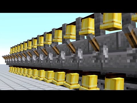 Most annoying redstone noise machine you can make in Minecraft - Bell Hell - 1.15 Snapshot 19w36