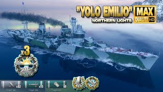 Destroyer YOLO Emilio on map Northern Lights - World of Warships