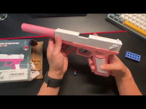 Unboxing Toy Glock with Shell Ejection Soft Bullet Toy Gun Review 2022 - Does It Work?