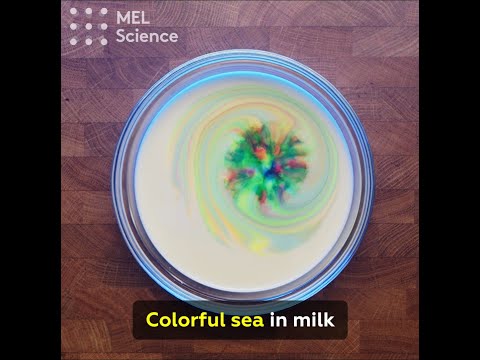 Colorful sea in milk