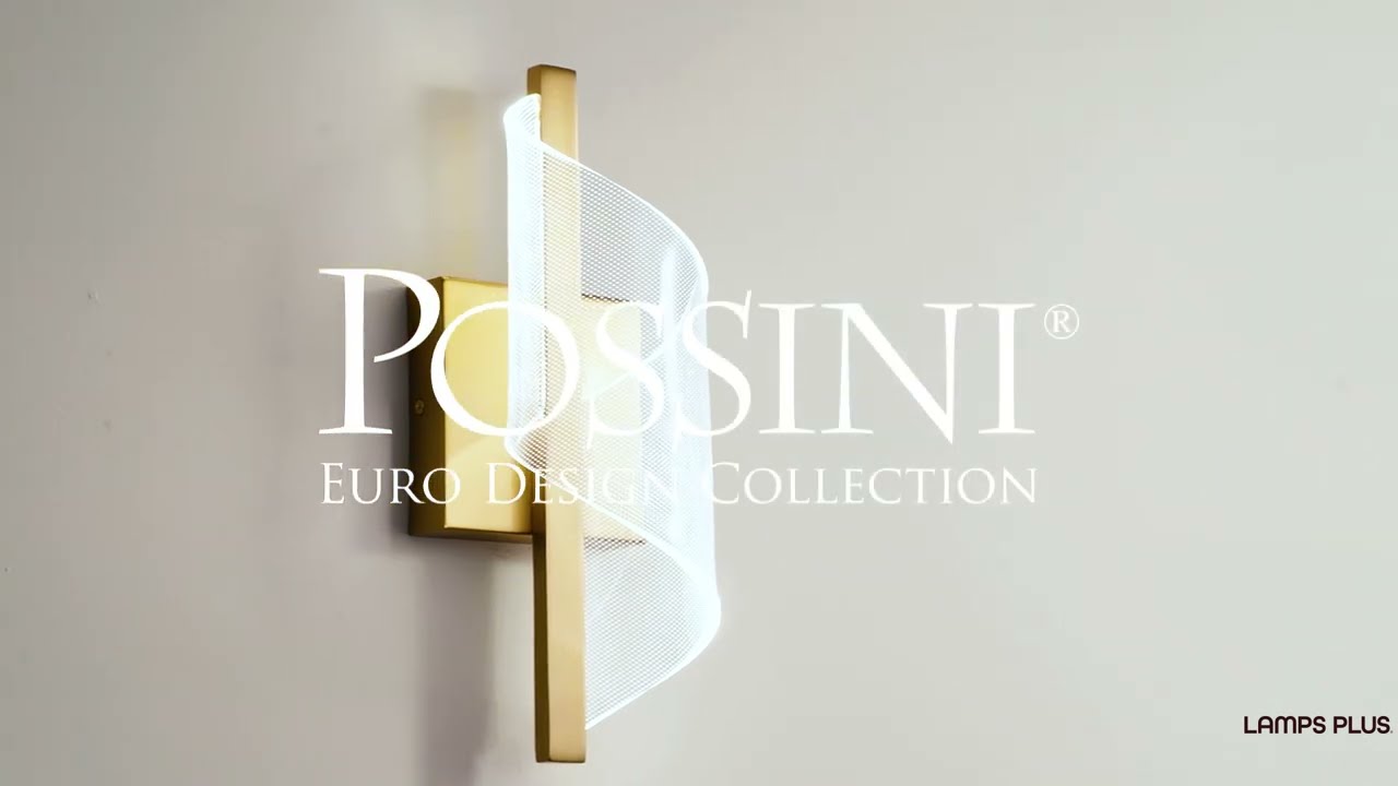 Video1 of Possini Euro Cecilia 13" High Brushed Gold CCT LED Wall Sconce