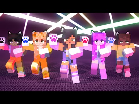 GANGNAM STYLE ME TOO APHMAU FRIENDS ZOEY, MIA, DORA AND AMANDA - MINECRAFT ANIMATION #shorts