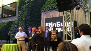 Gabby Giffords speaking at Benefit against gun violence.