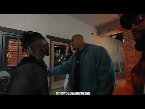 Deen the Great tries to hug Larry Wheels wife and Rampage has to be security