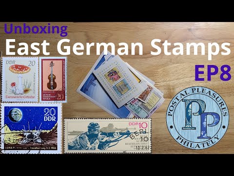Unboxing East German DDR Stamps Ep8 - Luna 9, Anamita Muscaria, Archeology,  & Musical Instruments