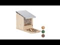 Mangeoire pour écureuils toit en métal Vert foncé - Argenté - Translucide