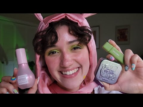 ASMR Fast and Aggressive Makeup Application 💚 soft spoken, layered sounds, personal attention