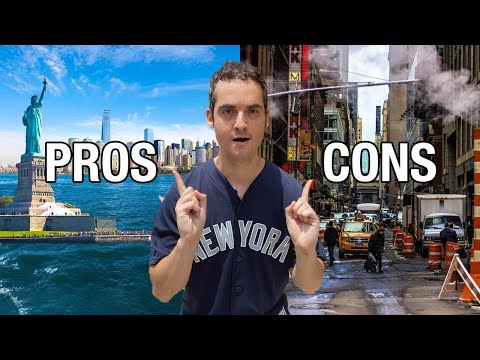 Part of a video titled Pros and Cons of Living in NYC (Worth It?) - YouTube
