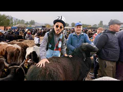 Most Exotic Street Food in Kyrgyzstan 🇰🇬 Massive Animal Market + Underground Roasted Meat