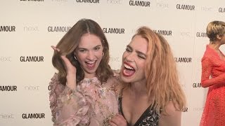 Glamour Awards 2017: Billie Piper follows BFF Lily James like a mum!