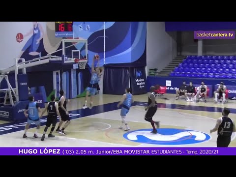 HUGO LÓPEZ ('03) 2.05 m. U18/Eba MOVISTAR ESTUDIANTES. Temp. 2020/21 #BasketCantera.TV