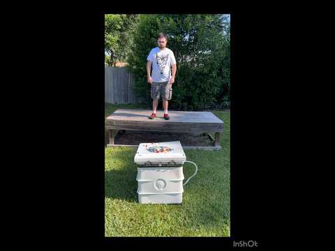 Flying elbow drop onto legos dishwasher ( AEW JON MOXLEY STYLE )
