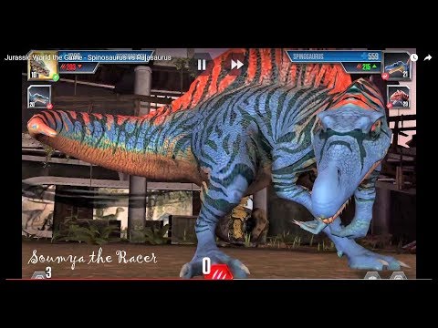 Jurassic World the Game - Spinosaurus vs Rajasaurus