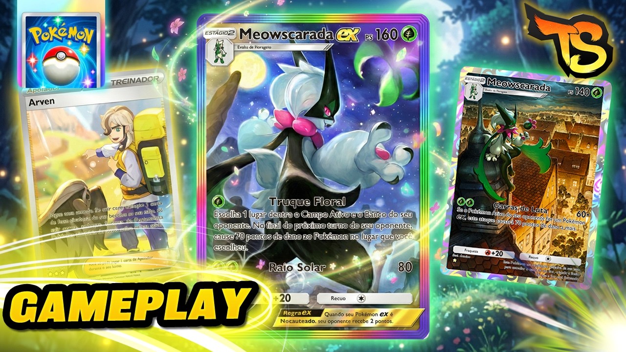 Meowscarada ex É UM MONSTRO! Gameplay Pokémon TCG Pocket