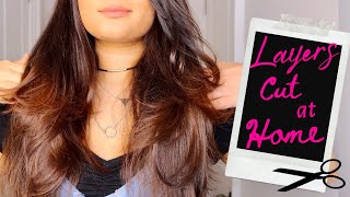 DIY Long Layers Hair Cut and Style At Home - Tutorial