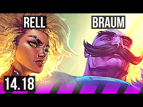 RELL & Syndra vs BRAUM & Jhin (SUP) | 0/3/19, Rank 12 Rell | NA Challenger | 14.18