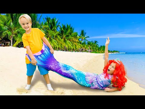 História de Chris e a Pequena Sereia para crianças