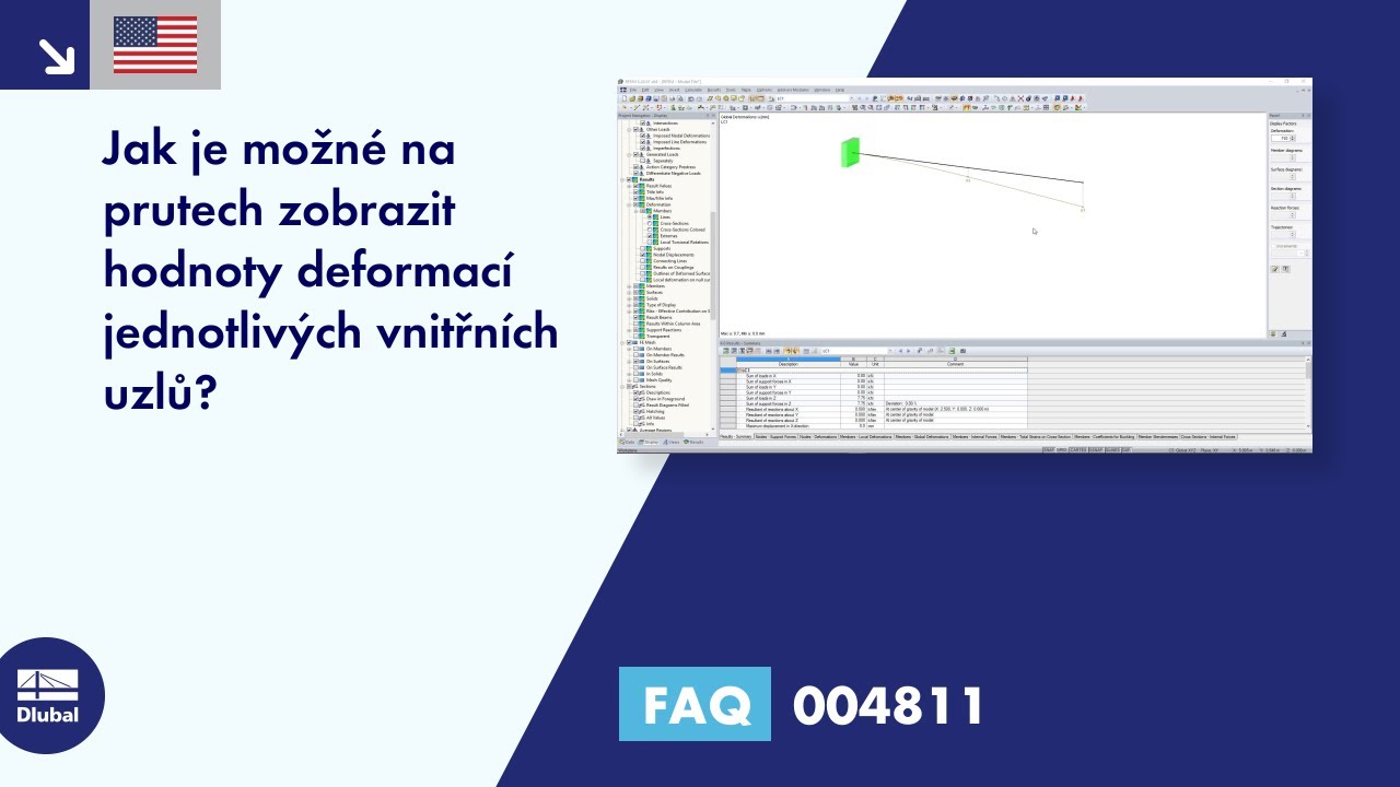 [EN] FAQ 004811 | Jak je možné na prutech zobrazit hodnoty deformací jednotlivých vnitřních uzlů?