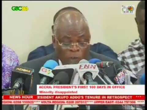 Minority assesses President Akufo-Addo's first 100 days in office