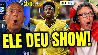 🚨 VINI JR DESTRÓI A ESCÓCIA E OLHA O QUE GALVÃO E NETO FALARAM