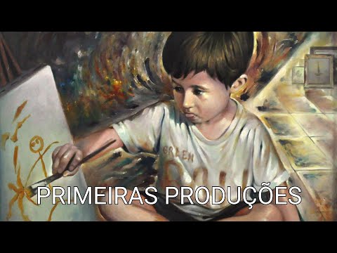 Primeiros desenhos e primeiro quadro que pintei