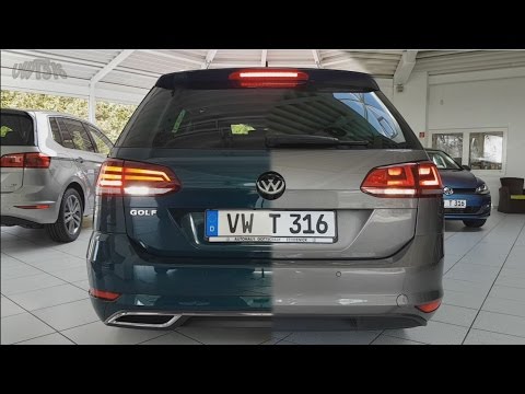 VW Golf 7 Variant  Facelift 2018 LED Rückleuchten im direkten Vergleich zum Golf Variant 2017